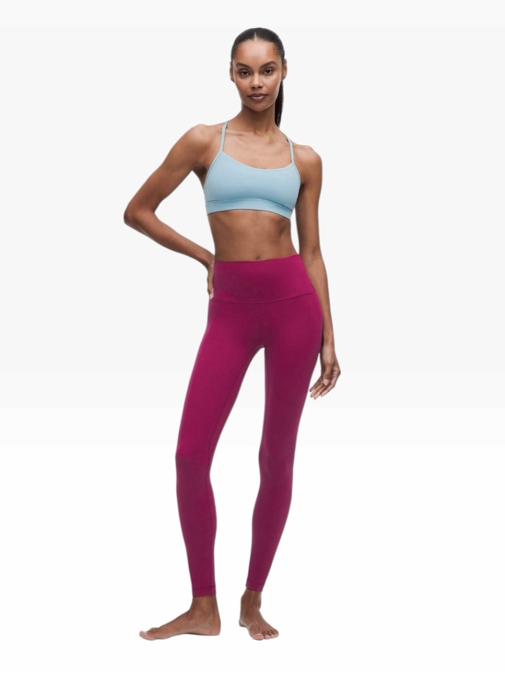 Lululemon High-Rise Deep Fuchsia Pink Luon Workout Leggings Size 8